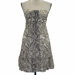 JODI X Kristopher Leaf Print Mini Strapless Dress